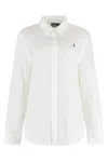 Polo Ralph Lauren Cotton Popeline Shirt With Logo Embroidery In White