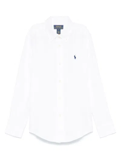 Polo Ralph Lauren Kids' Linen Shirt In 白色