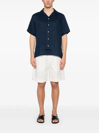 Polo Ralph Lauren Linen Shirt In Blue