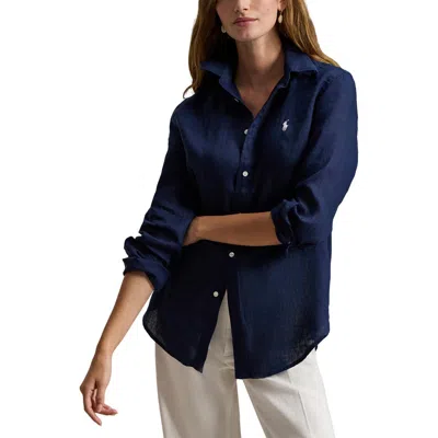 Polo Ralph Lauren Linen Shirt In Blue