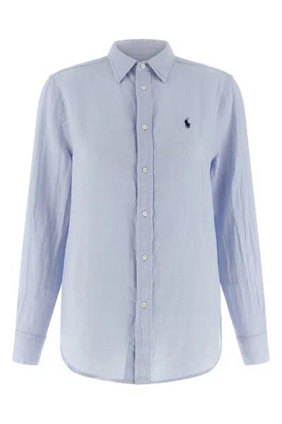 Polo Ralph Lauren Linen Shirt In Blue