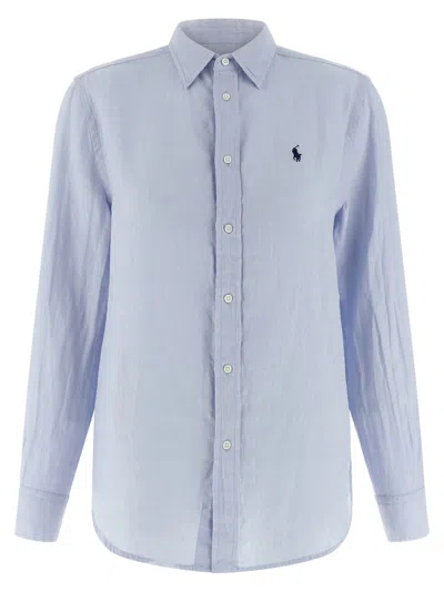 Polo Ralph Lauren Linen Shirt In Blue
