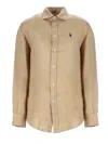Polo Ralph Lauren Classic Linen Shirt In Brown