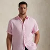 Polo Ralph Lauren Linen Shirt In Carmel Pink