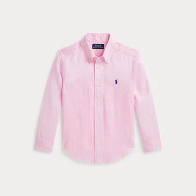 Polo Ralph Lauren Kids' Linen Shirt In Carmel Pink