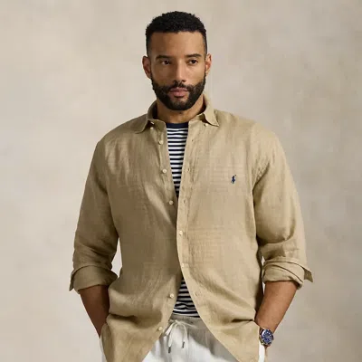 Polo Ralph Lauren Linen Shirt In Coastal Beige