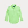 Polo Ralph Lauren Kids' Linen Shirt In Collection Lime