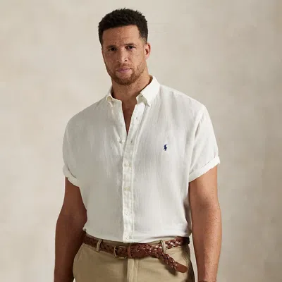 Polo Ralph Lauren Linen Shirt In Deckwash White