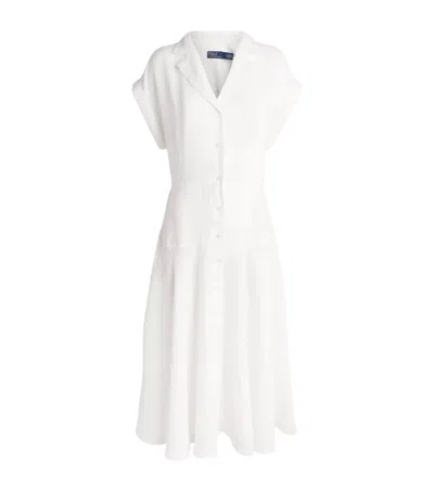 Polo Ralph Lauren Linen Shirt Dress In White