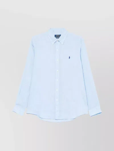 POLO RALPH LAUREN LINEN SHIRT FITTED BUTTON-DOWN COLLAR