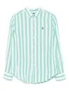 Polo Ralph Lauren Striped Button-up Shirt In Green