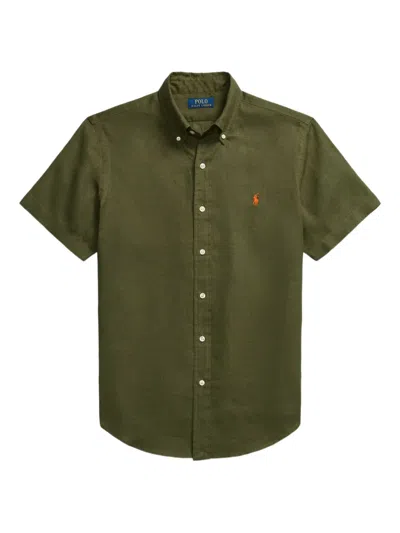 Polo Ralph Lauren Linen Shirt In Green