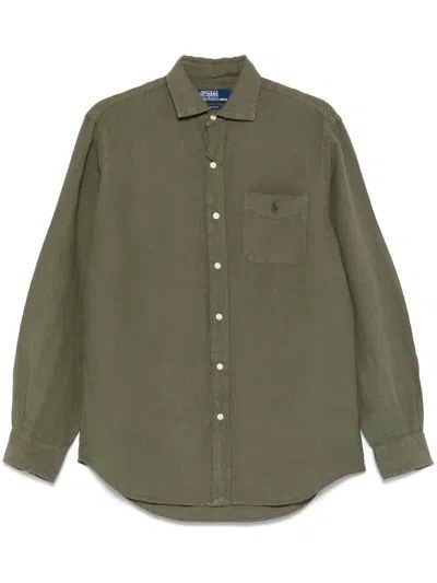 Polo Ralph Lauren Linen Shirt In Green