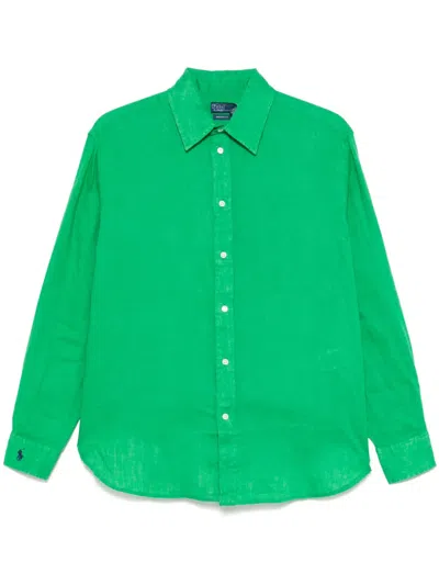 Polo Ralph Lauren Linen Shirt In Grün