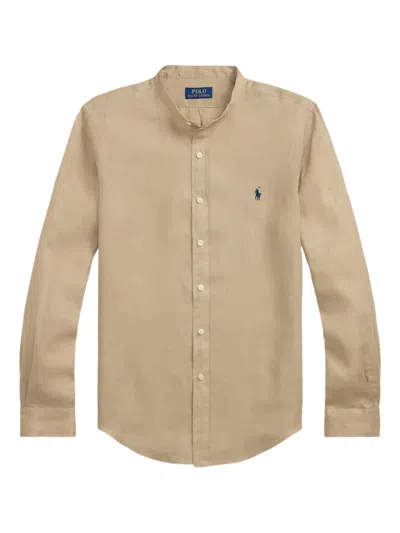 Polo Ralph Lauren Linen Shirt In Neutrals