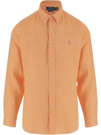 Polo Ralph Lauren Linen Shirt In Orange
