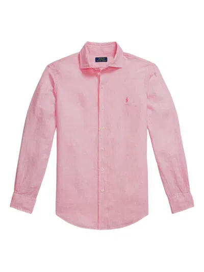Polo Ralph Lauren Linen Shirt In Pink