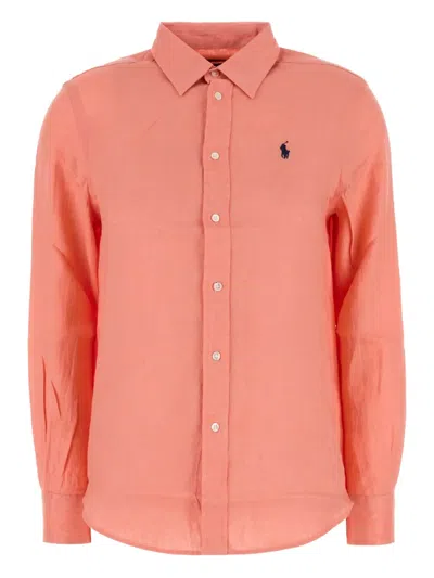 Polo Ralph Lauren Salmon Linen Shirt In Pink