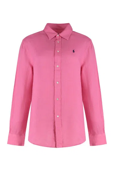 Polo Ralph Lauren Linen Shirt In Pink