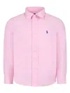 Polo Ralph Lauren Teen Boys Pink Linen Shirt In Pink