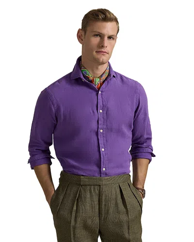 Polo Ralph Lauren Linen Shirt In Purple