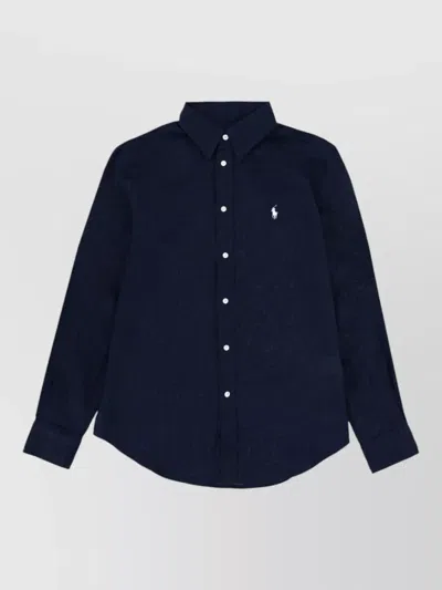 Polo Ralph Lauren Linen Shirt Regular Fit Collared Neck In Blue