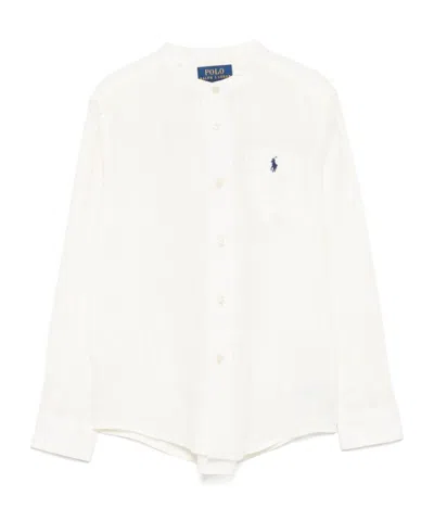 Polo Ralph Lauren Kids' Linen Shirt In White