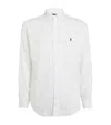 Polo Ralph Lauren Mens Button-down Long-sleeves Linen Shirt Ceramic White Xxl In White