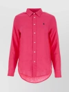 POLO RALPH LAUREN LINEN SHIRT WITH CUFFED SLEEVES AND CURVED HEM