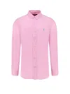 Polo Ralph Lauren Linen Shirt With Logo Embroidery In Pink