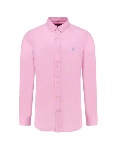 Polo Ralph Lauren Linen Shirt With Logo Embroidery In Animal Print