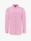 Polo Ralph Lauren Linen Shirt With Logo Embroidery In Rosa