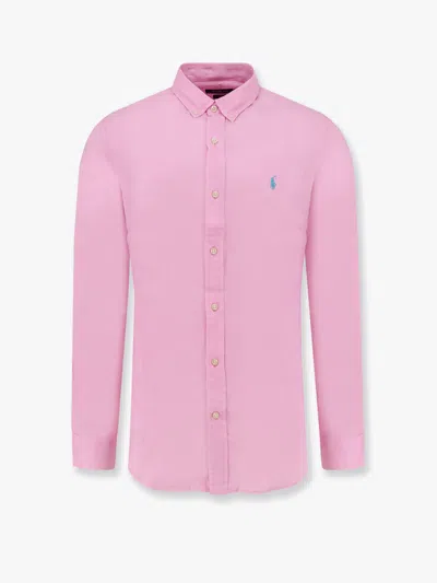 POLO RALPH LAUREN LINEN SHIRT WITH LOGO EMBROIDERY