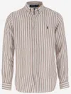 POLO RALPH LAUREN LINEN SHIRT WITH STRIPED PATTERN AND LOGO