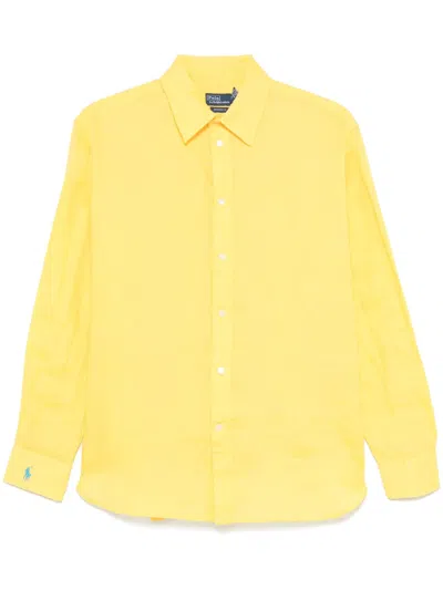 Polo Ralph Lauren Linen Shirt In Yellow