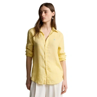 Polo Ralph Lauren Linen Shirt In Yellow