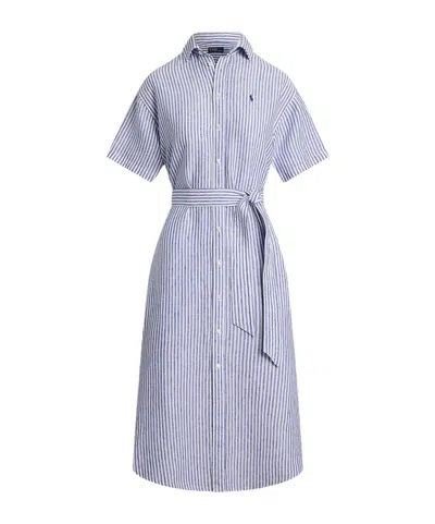 POLO RALPH LAUREN POLO RALPH LAUREN PONY EMBROIDERED STRIPED DRESS