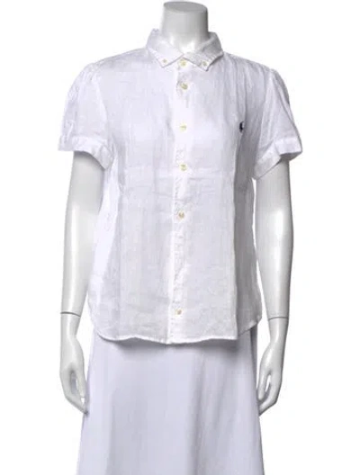 Pre-owned Polo Ralph Lauren Linen Short Sleeve Polo In Neutrals