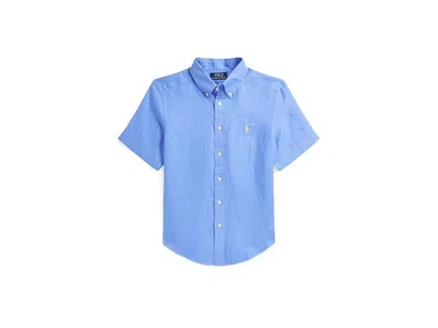 Polo Ralph Lauren Linen Short Sleeve Shirt (big Kid) Boy's Clothing Harbor Island Blue : Md (10-12 Big Kid)