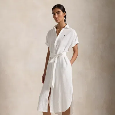 Polo Ralph Lauren Linen Short-sleeve Shirtdress In White