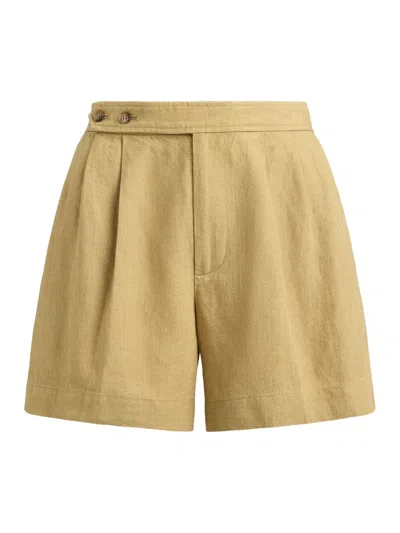 Polo Ralph Lauren Linen Shorts In Yellow