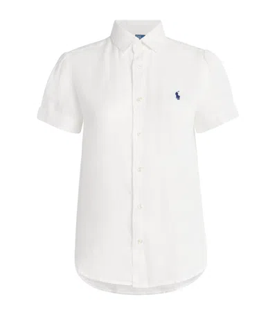 Polo Ralph Lauren Linen Short-sleeve Shirt In White