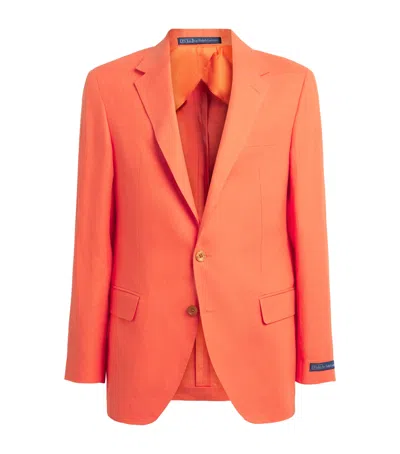 Polo Ralph Lauren Linen Single-breasted Blazer In Orange