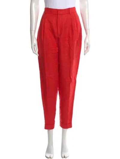 Pre-owned Polo Ralph Lauren Linen Skinny Leg Pants In Red