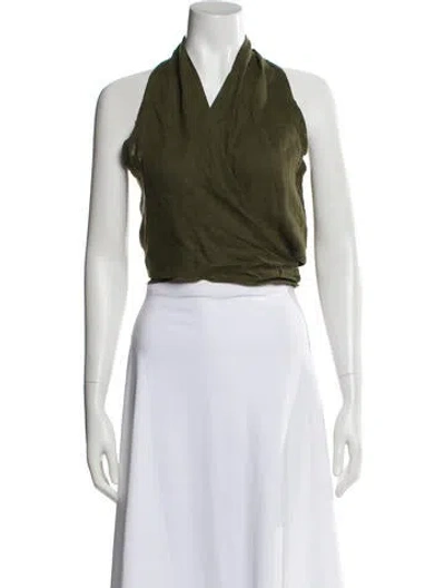 Pre-owned Polo Ralph Lauren Linen Sleeveless Polo W/ Tags In Green