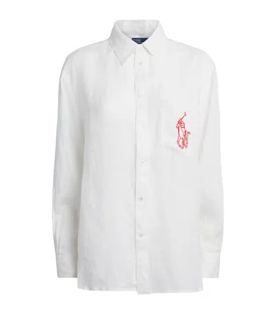 Polo Ralph Lauren Linen Sport Shirt In White