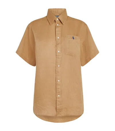 Polo Ralph Lauren Linen Sport Short-sleeve Shirt In Neutral