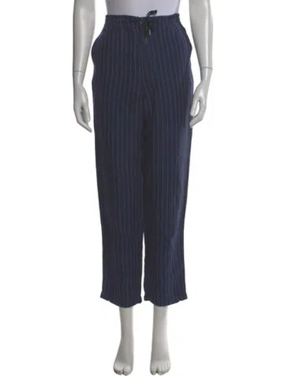 Pre-owned Polo Ralph Lauren Linen Straight Leg Pants In Blue