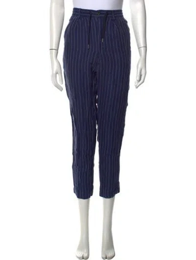 Pre-owned Polo Ralph Lauren Linen Straight Leg Pants In Blue