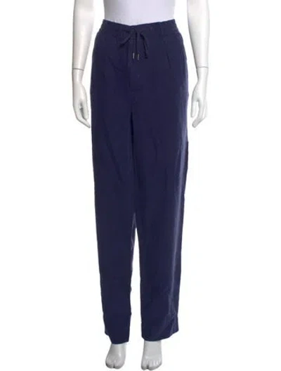 Pre-owned Polo Ralph Lauren Linen Straight Leg Pants In Blue